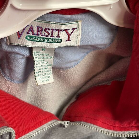 Varsity by Savile Row Men’s Sweat Shirt, Size M, Gray and Red - Picture 6 of 8